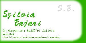 szilvia bajari business card